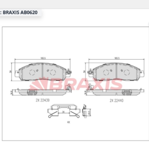 BRAXIS AB0620 - NAVARA D23 ÖN FREN BALATA