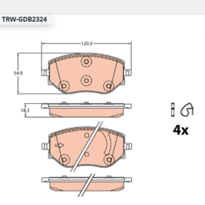 TRW GDB2324 - NISSAN MICRA K14 ÖN FREN BALATASI