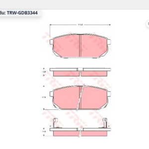 TRW GDB3344 - SORENTO ARKA FREN BALATASI 02-10