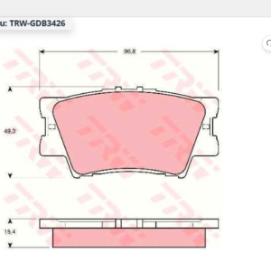 TRW GDB3426 TOYOTA RAV4 YARIS CAMRY ARKA BALATA