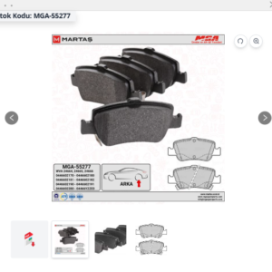 MGA-55277 COROLLA 07-12 DİZEL ARKA BALATA