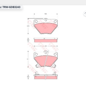 TRW GDB3243 YARIS ARKA FREN BALATA
