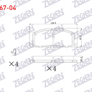 ZEG167-04 - COROLLA 97-93 / CARINA 87-93 ÖN FREN BALATA