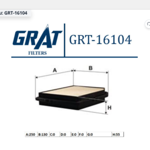 GRT-16104 - HAVA FİLTRESİ HYUNDAI İ20 2008-2011 / İX20 2012- / KIA SOUL 2009-2012 / VENGA 2011-2012