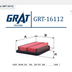 GRT-16112 - HAVA FİLTRESİ HYUNDAI ACCENT BLUE 2011- / KIA RIO 2012- / SOUL 2009-2013