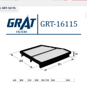 GRT-16115 - HAVA FİLTRESİ HYUNDAI ELANTRA 2011-2015 / İ30 2012-2014 / İX35 2011-2014 2.0 / İ40 2011-2014 1.6-1.7 / TUCSON 2010-2014 2.0 CRDI / KIA CEED
