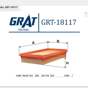 GRT-18117 - HAVA FİLTRESİ TOYOTA YARIS 1.4 D4D 2006-2011