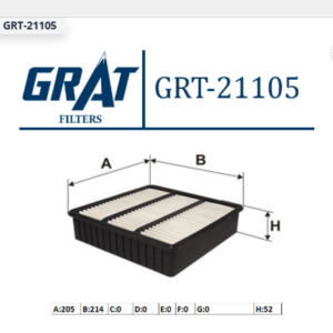 GRT-21105 - HAVA FİLTRESİ MITSIBUSHI LANCER 2003-2007 / PAJERO PININ 1999- / OUTLANDER 2003-2007