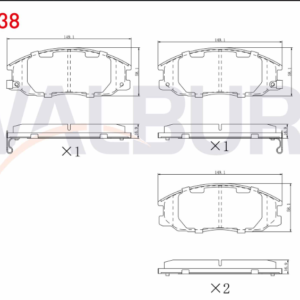 WDB338 - FREN BALATA ON IKAZLI HYUNDAI STAREX 2.4i 1997-2007/ STAREX 2.5 CRDI 1997-2007