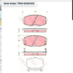TRW GDB3450 - ÖN FREN BALATASI HYUNDAI İ30 - CEED