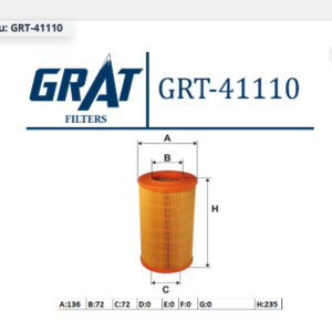 GRT-41110 - HAVA FİLTRESİ NİSSAN TERRANO 1996- 2.7 TD 3.0