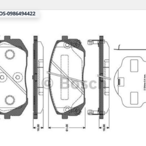 BOSCH 0986494422 - ÖN FREN BALATASI HYUNDAI TUCSON 2015- / IX35 2010- / SONATA 2014- / I40 2011