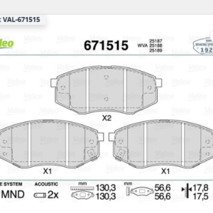 VALEO 671515 - ÖN FREN BALATASI IX20 / SOUL