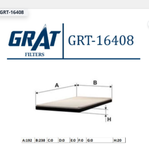 GRT-16408 / POLEN FİLTRESİ HYUNDAI I30 2008-2011 / SPORTAGE 2015- / BONGO 2003 K2500 TCI / HYUNDAI İX35 2010-2014 / TUCSON 2015- / TUCSON 2010-2014