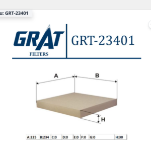 GRT-23401 - POLEN FİLTRESİ HONDA ACCORD 2003-2008 / CIVIC 2007-2011 / CRV 2007-2011