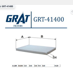 GRT-41400 - POLEN FİLTRESİ NİSSAN QASHQAI 2007-2013 (J10 KASA) / X-TRAIL (T31) 2007-2013