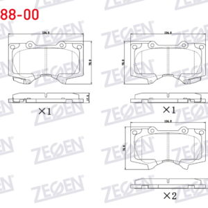ZEG988-00 - FREN BALATA ON TOYOTA HI-LUX VIII REVO PICK UP 2.4 D 4X2 ESPLI 2015- / HI-LUX PICK UP 2.5 D 2005-2008 / LAND CRUISER (J12) 3.0 D - 4.0i 2002-2008 / MITSUBISHI PAJERO IV 3.2 TD 2007-