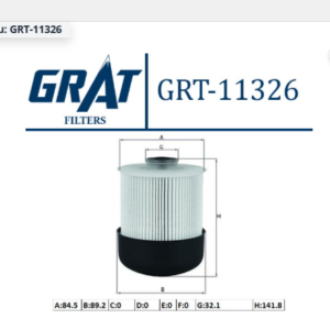 GRT-11326 / YAKIT FİLTRESİ MASTER III / TRAFFIC III / NİSSAN NAVARA 2.3 DCI 2016- / MERCEDES X220D - X250D