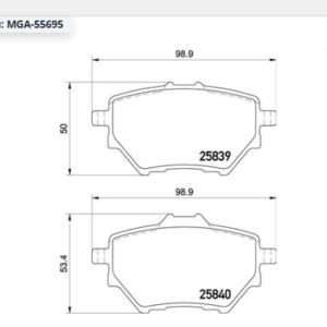 MGA-55695 - ARKA FREN BALATASI OPEL GRANDLAND X / COMBO E / PEUGEOT 5008 / RIFTER 308 II / 3008 / 508 II / CITROEN BERLİNGO / C4 PICASSO / C5 III / C5 AIRCROSS
